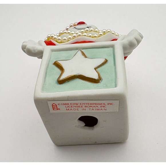 Vintage Jack in the Box Clown Christmas Tree Ornament Ceramic Bead Trim EHW 1988 - Picture 6 of 7